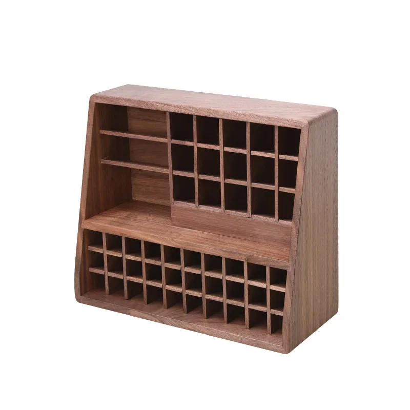 

Black walnut high-end storage box, long tube lip glaze lipstick storage rack