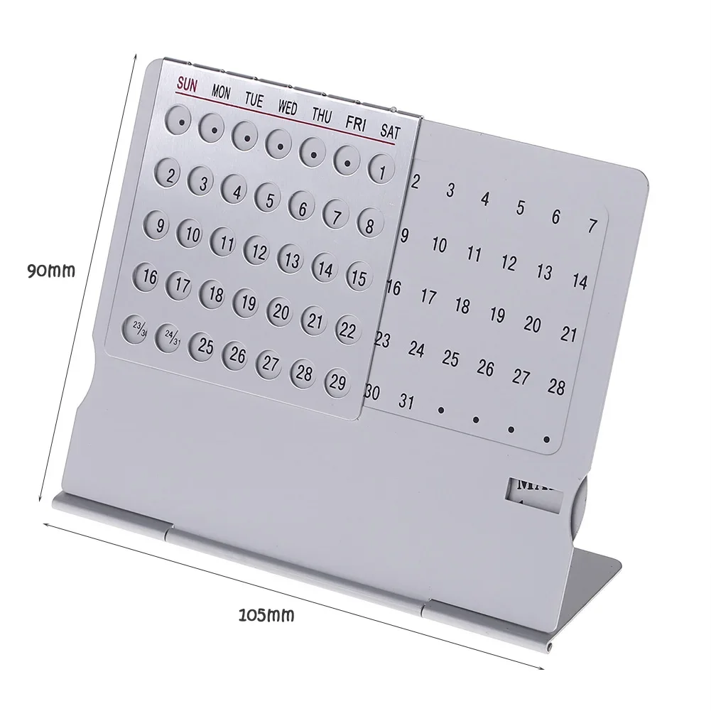 Super Perpetual Unique 100 ปี Perpetual Calendar อุปกรณ์สํานักงานปฏิทินตั้งโต๊ะอลูมิเนียมอัลลอยด์ประกอบปฏิทิน