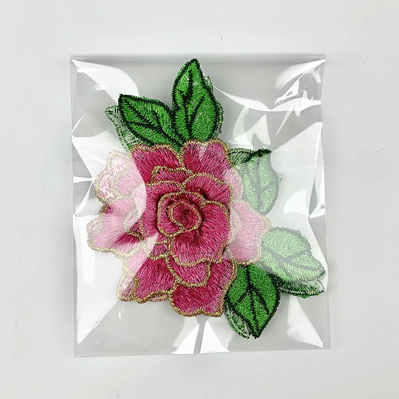 CHICKNIT Mode 7x10cm bestickte 3D-Spitzenblume gelb rot DIY Neue Tanzrock-Partykleidung Accessoires CA16 – Detail 11