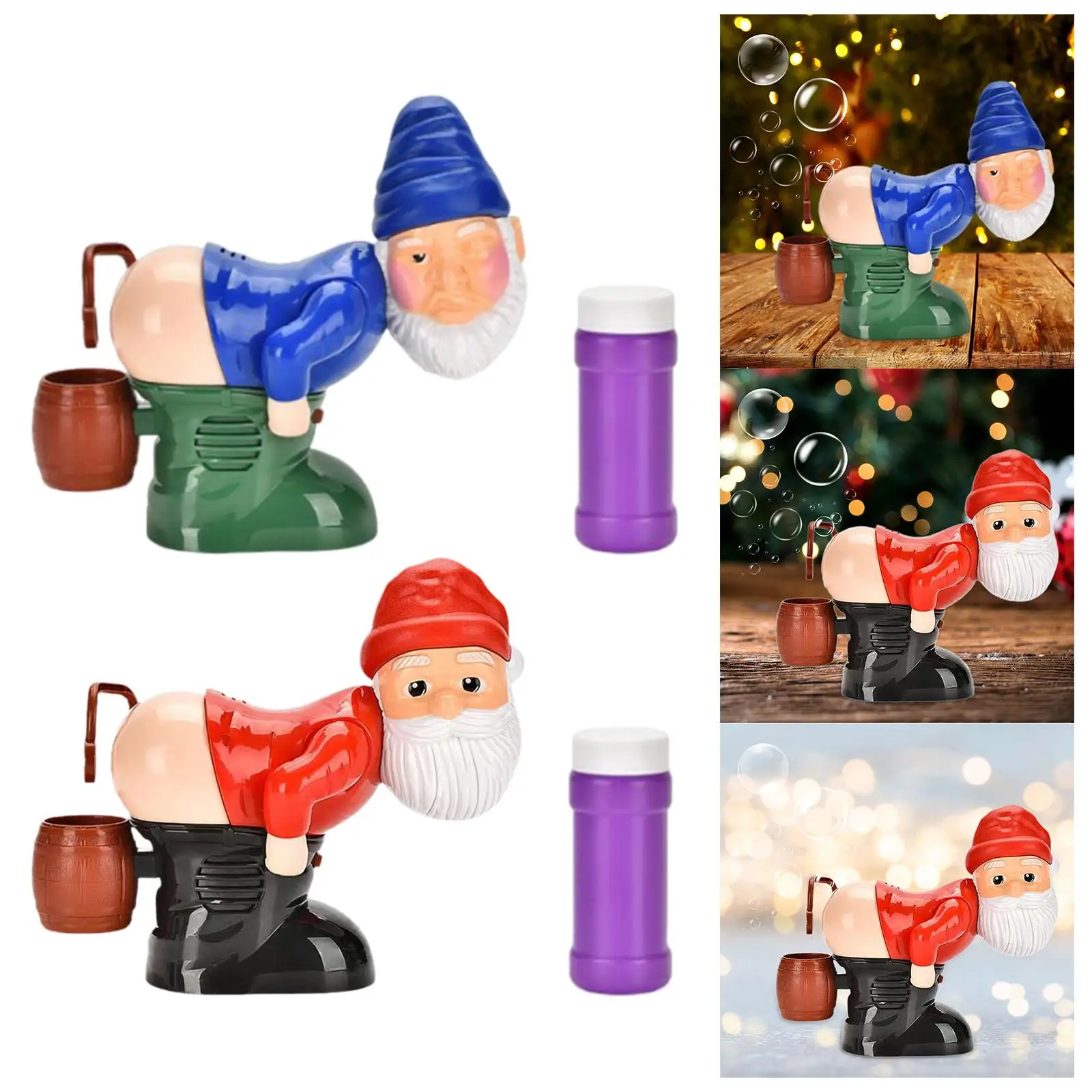 Soprador elétrico de bolhas de bunda de Papai Noel para crianças de 3 4 5 6 7 8 anos