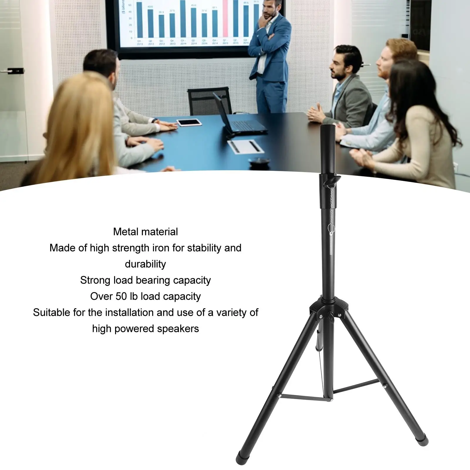 Adjustable Height Speaker Stand 50lb Capacity 35.4-70.9in Tripod Stand for Reduced Noise Interference - AliExpress