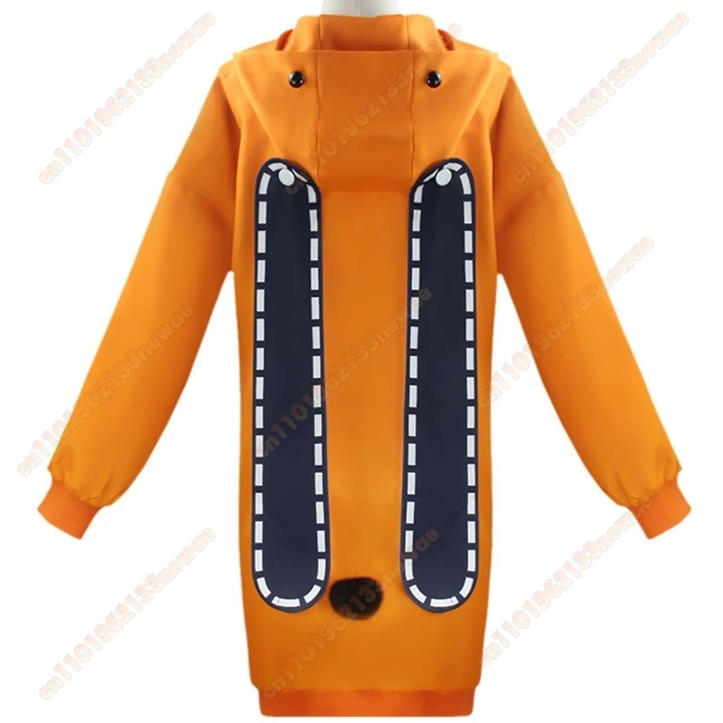 Yomozuki Runa Cosplay Costume Anime Kakegurui Cosplay Wig and Orange Hooded Jacket School Uniform Halloween Costume for Women