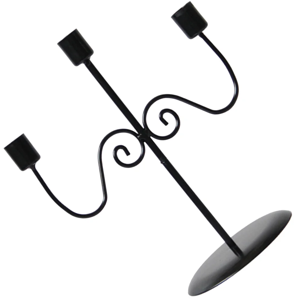 

European Style Iron 3-Arms Candelabrum Tall Metal Candlestick For Home Wedding Party Table Decoration Desktop Ornament