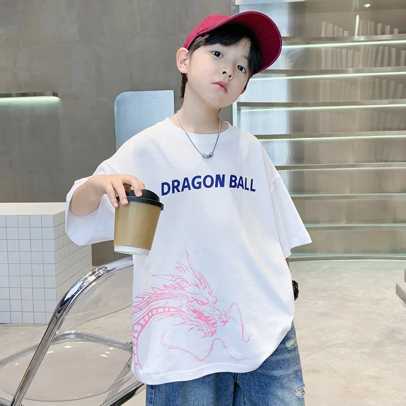 

Boy Top Children Short-sleeved Summer T-shirt Boys 2024 New Summer Cotton Quick-drying Half-sleeved Children Fashion Top