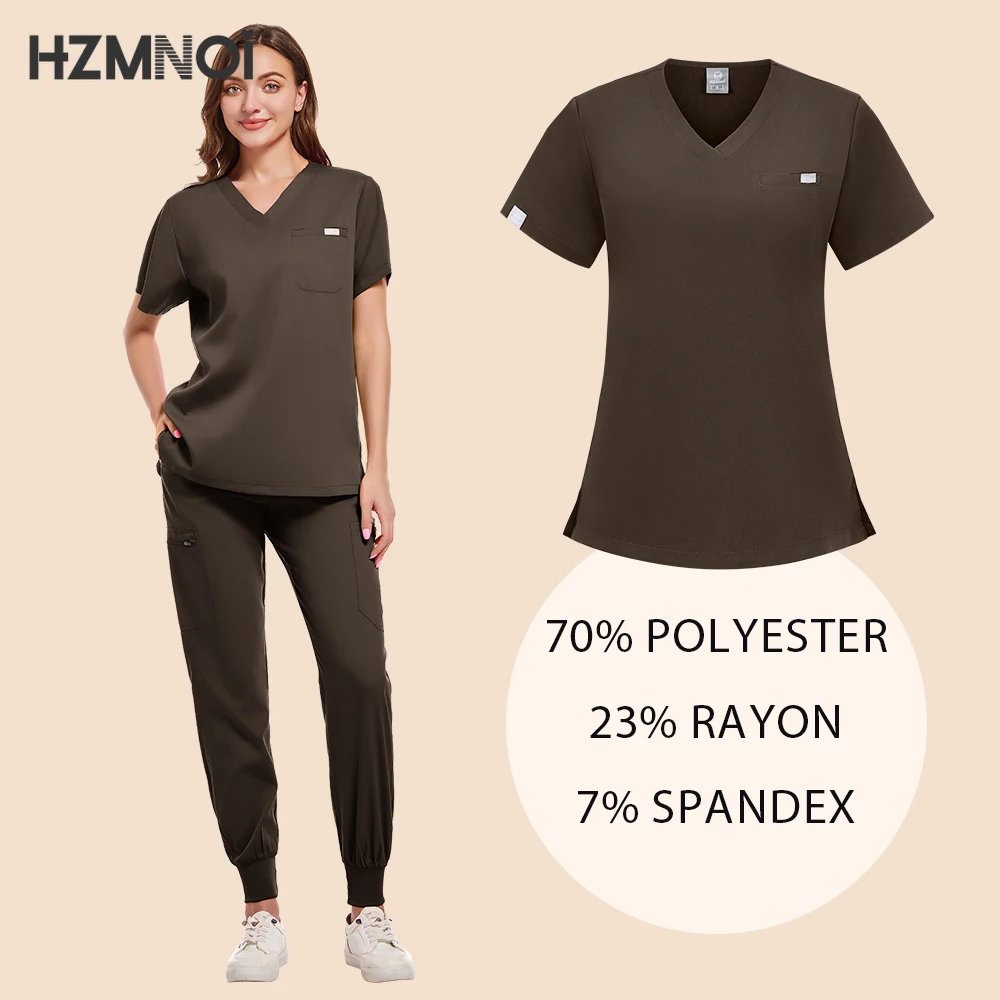 HZMNOI Thick Highquality Suit Unisex Pharmacy Nursing Hospital Doctor's Work Clothes Dental Clinic Beauty Salon Surgical Clothes