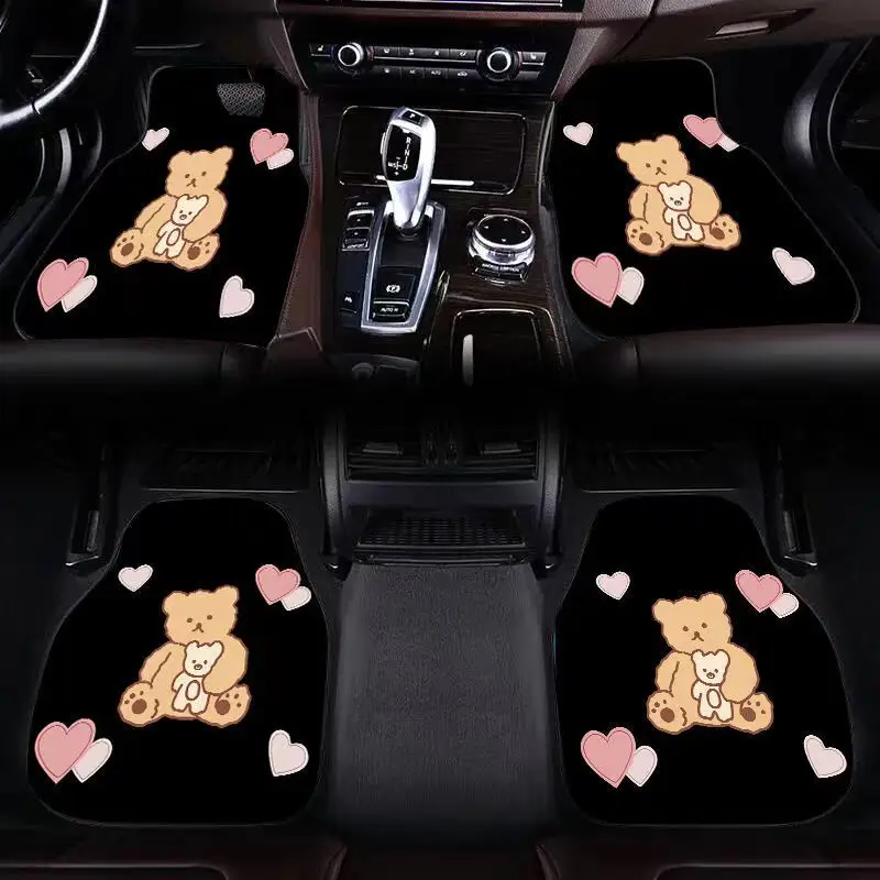 Four Seasons Universal Cute Bear Short Plush Anti-skid Anti-dirty accessori interni per auto tappetino per auto