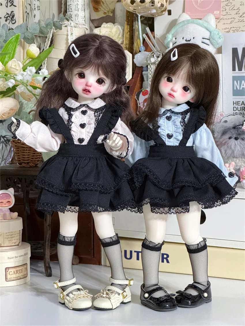 Three-color Off-the-shoulder Gifts Girls Toy Cute 1/3 1/4 1/6 ob22 BJD Doll Clothes Short Dress Set Pink Purple Doll Accessories