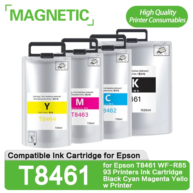 T8461 T8462 T8463 T8464 Compatible Ink Cartridge With Chip Compatible for Epson WF-R8593 Printers Ink Cartridge BK C M Y