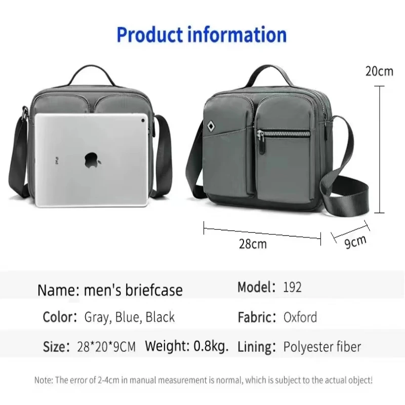 Men\'s Business Briefcase Multifunctional Waterproof Multi-pocket Messenger Bag Large Capacity Handbag Shoulder