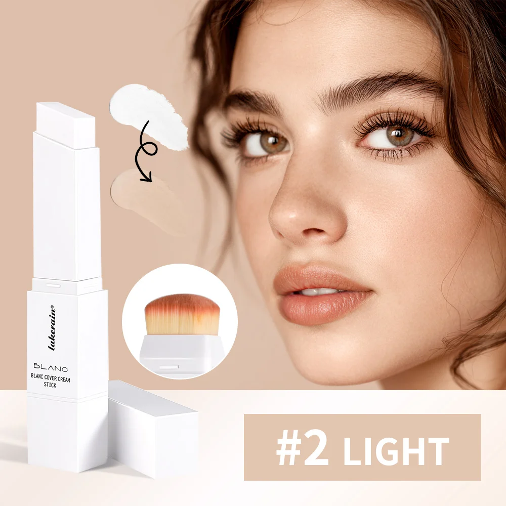 Blanc Cover Cream Stick Color Changing Foundation with Detachable Brush Coverage Changing Foundation Stick Base Makeup