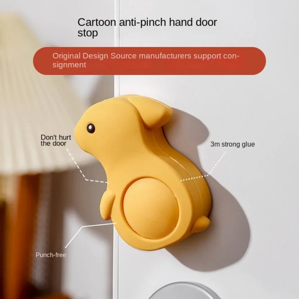 Child Safety Door Card, Silicone Cartoon Anti Pinch Handguard, Baby Safety Door Stopper