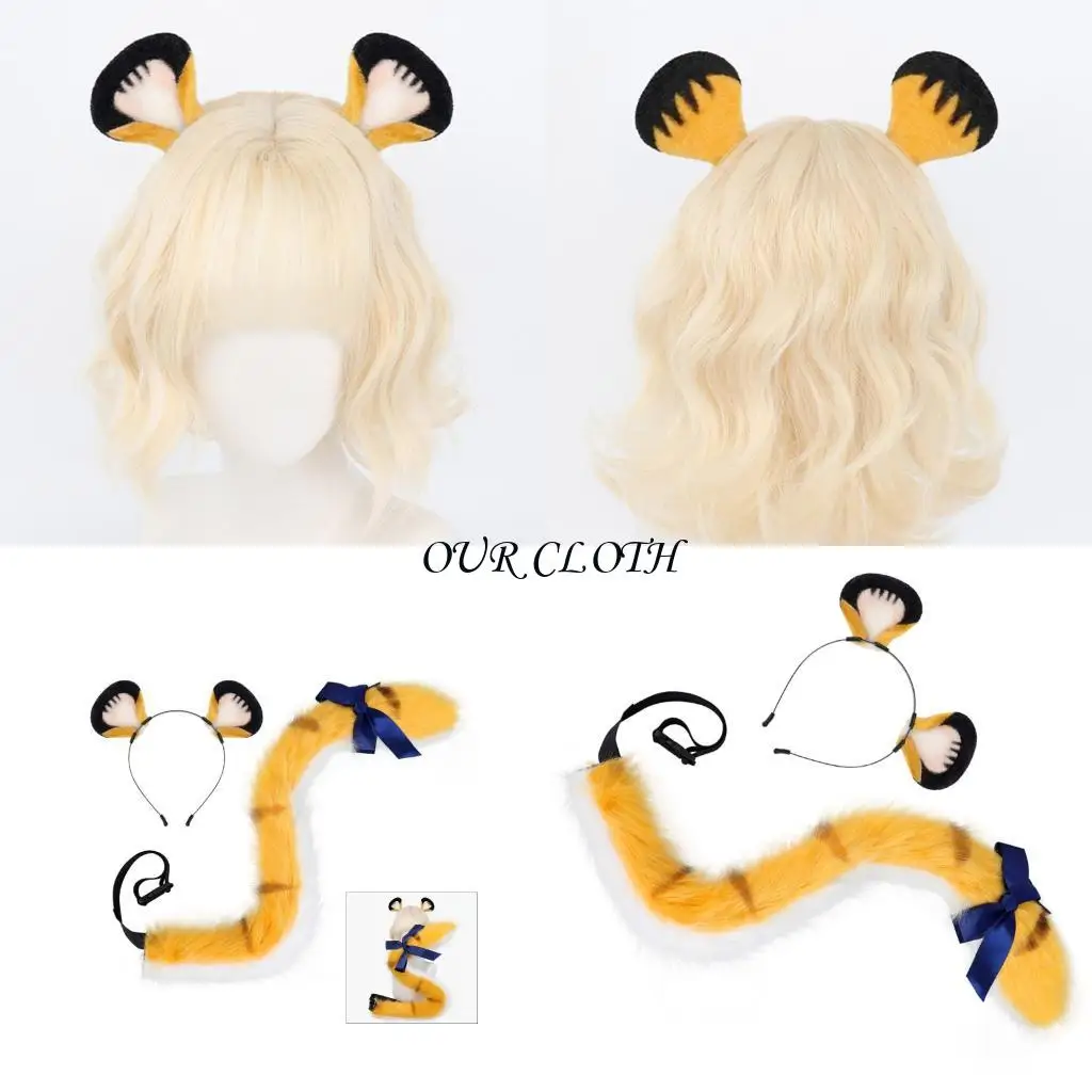 

Хвост животного животного уха повязка на заглушку Хэллоуин Косплей аксессуар для Kid Addut Y1AC