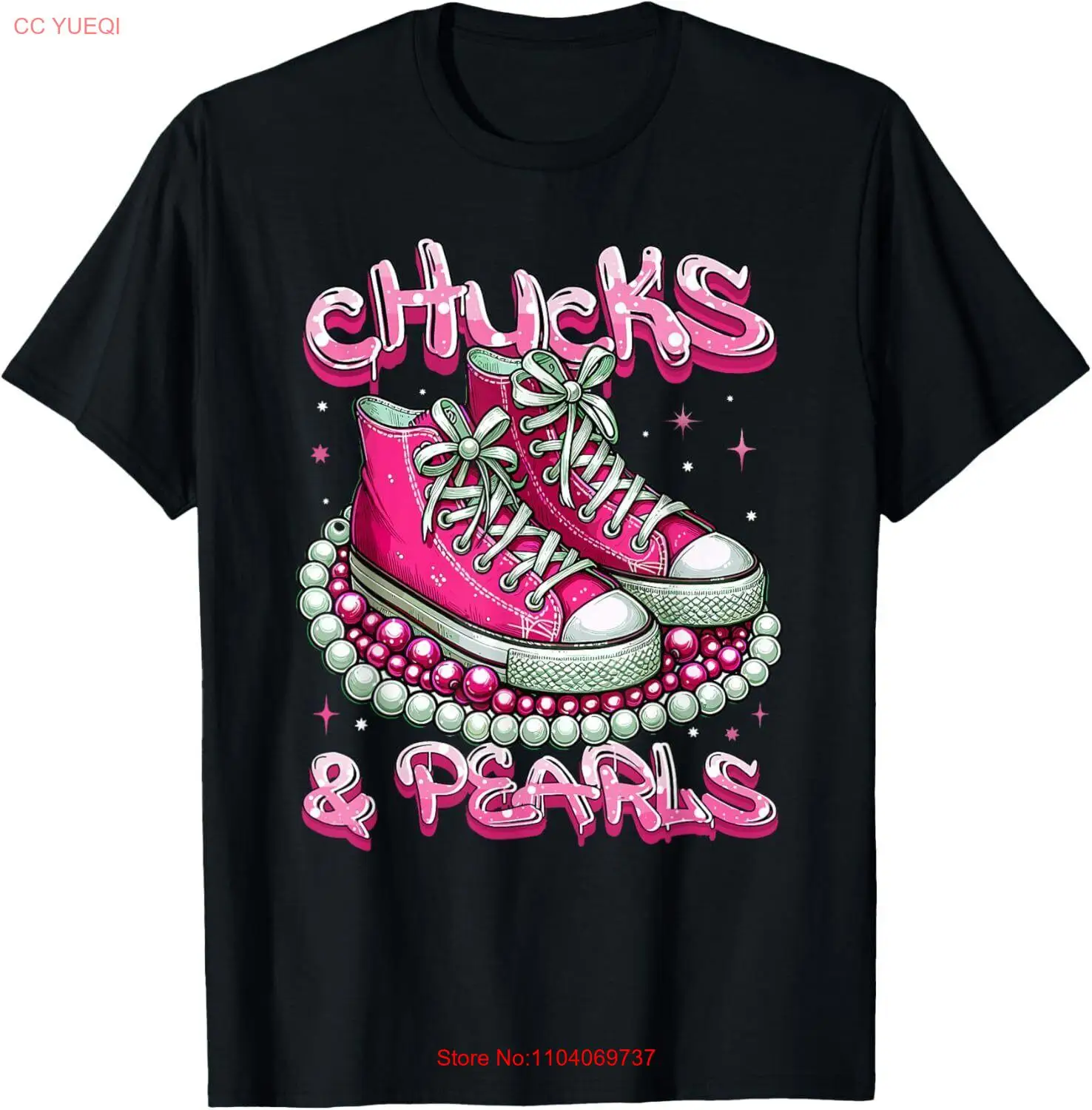 Pink Chucks And Pearls Women 2024 T-Shirt