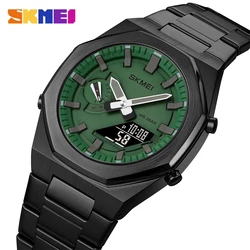 2023 SKMEI Top Brand Sports Watches For Men Luxury Stainless Steel Dual Display Watch Male Military Waterproof Wristwatches