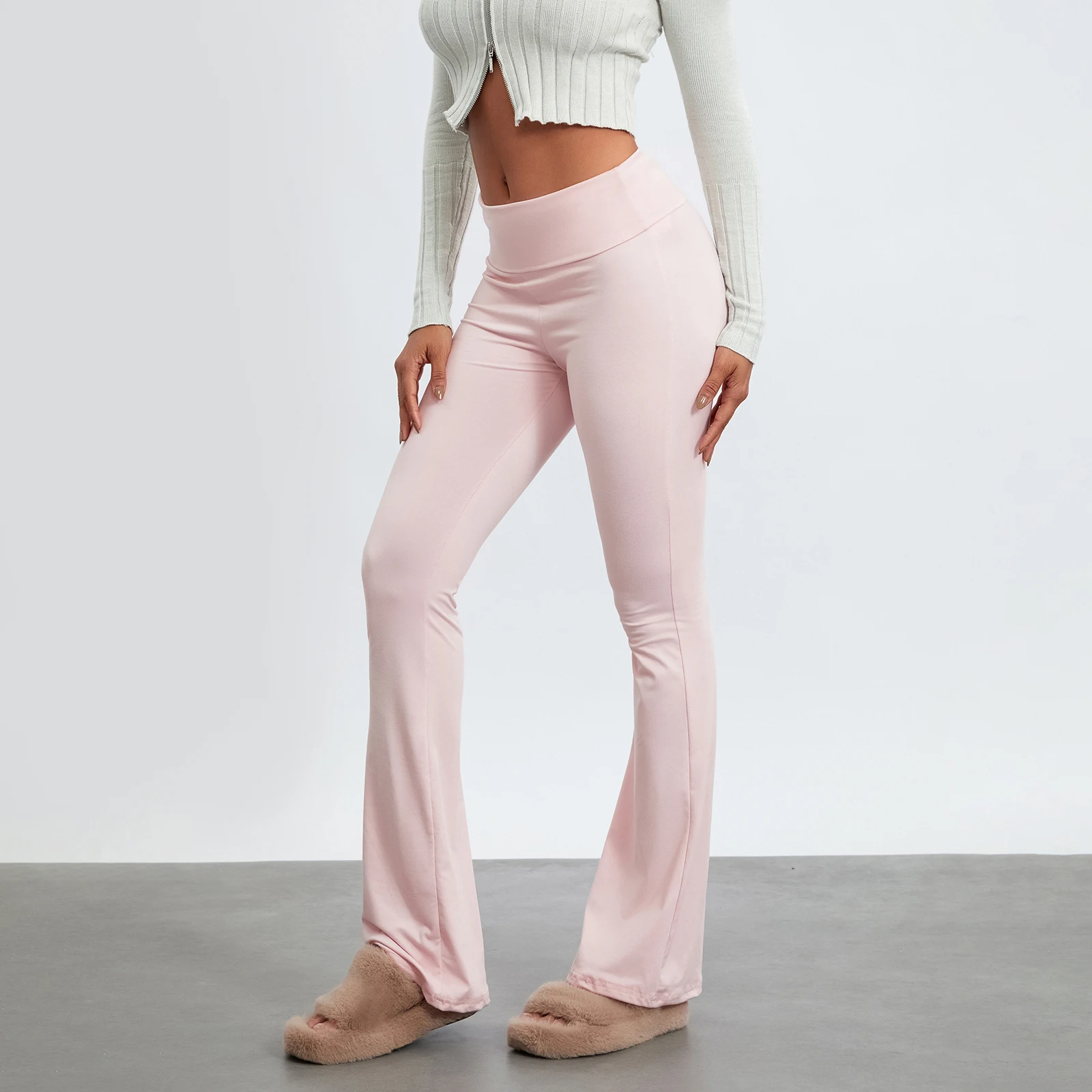 Solid Flare Elegant Pant Cargo Leggings Trousers Y2K Pants Women Clothes Pencil Casual Bell Bottom Sweat Pants Joggers