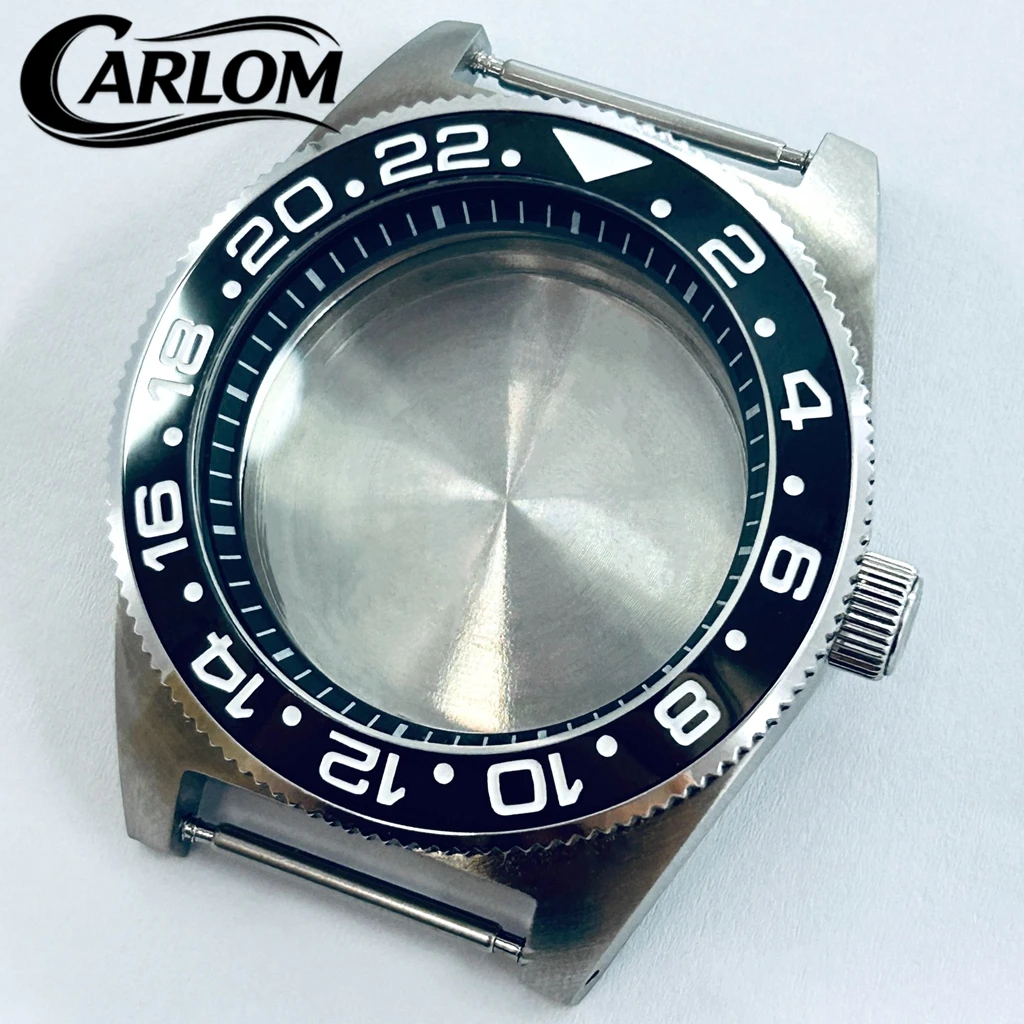 

Корпус часов NH 40 мм для механизмов NH34, NH35, NH36, NH38, NH39, NH70, NH72, с коронкой S, черный, с керамическим алюминиевым безелем, серебристый, GMT.