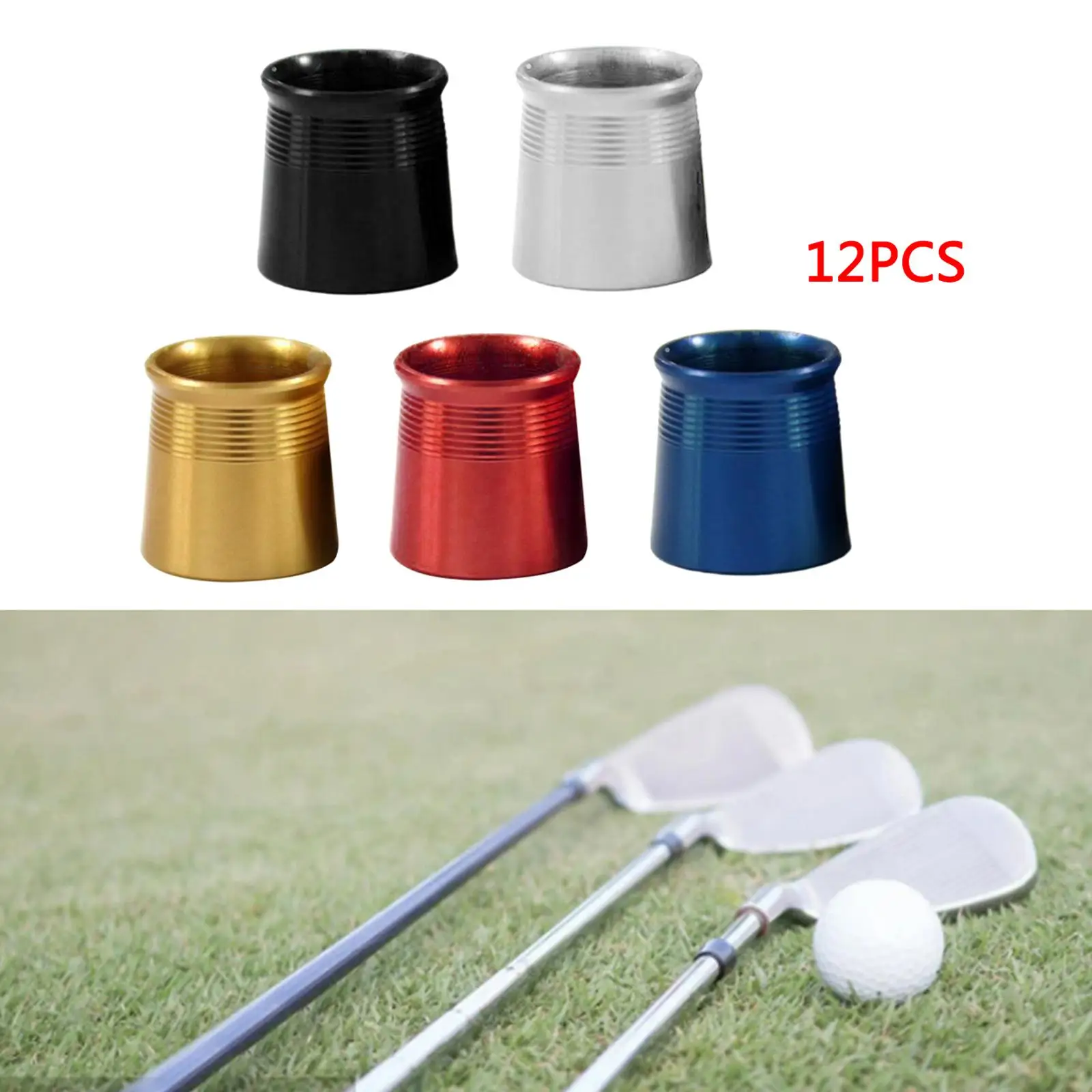 12Pcs Golf Iron Ferrules Taper Tip Adapter Size .370 Golf Club Shaft Ferrule