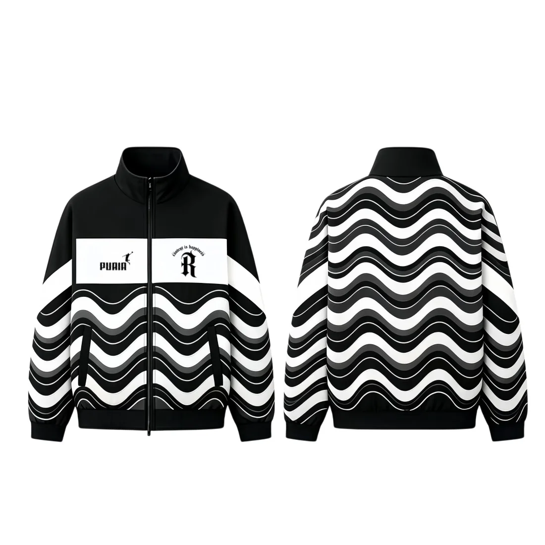 Two Tone Splicing Men Full Zip Stand Collar Jacket Color Block Casual Windbreaker Daily Walking Gym Training Loose Fit Coat