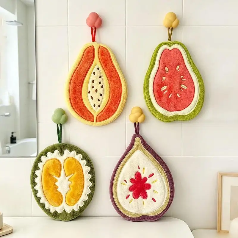 Reusable Hanging Hand Towel Super Absorbent Cloth For Kitchen Bathroom Hand Wash Home Supplies