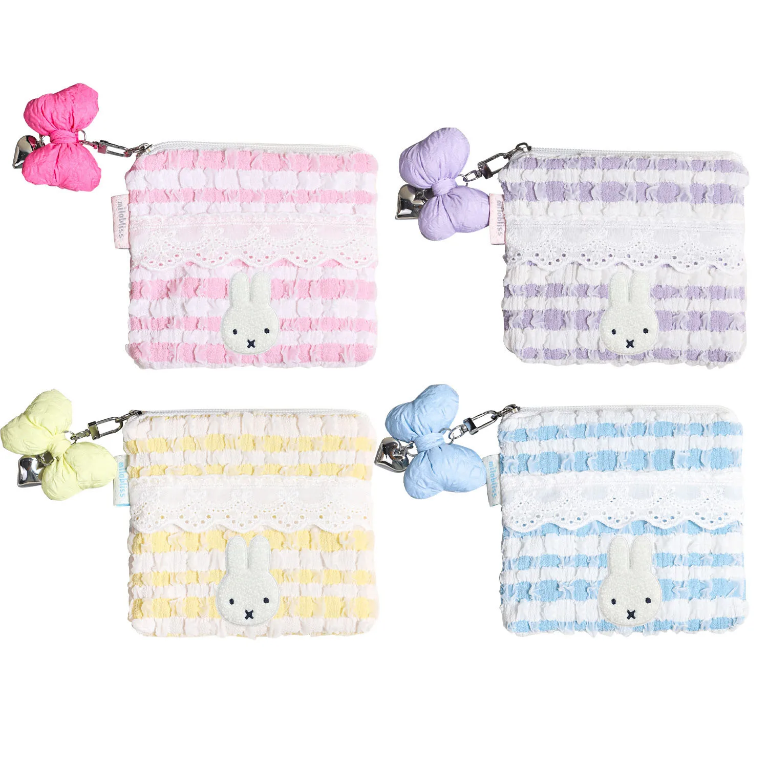 حقيبة مستحضرات التجميل على الطراز الكوري من ميفي كاواي، حقيبة لطيفة مزخرفة بالدانتيل، محفظة للعملات المعدنية على شكل فقاعات، حقيبة متعددة الوظائف #1