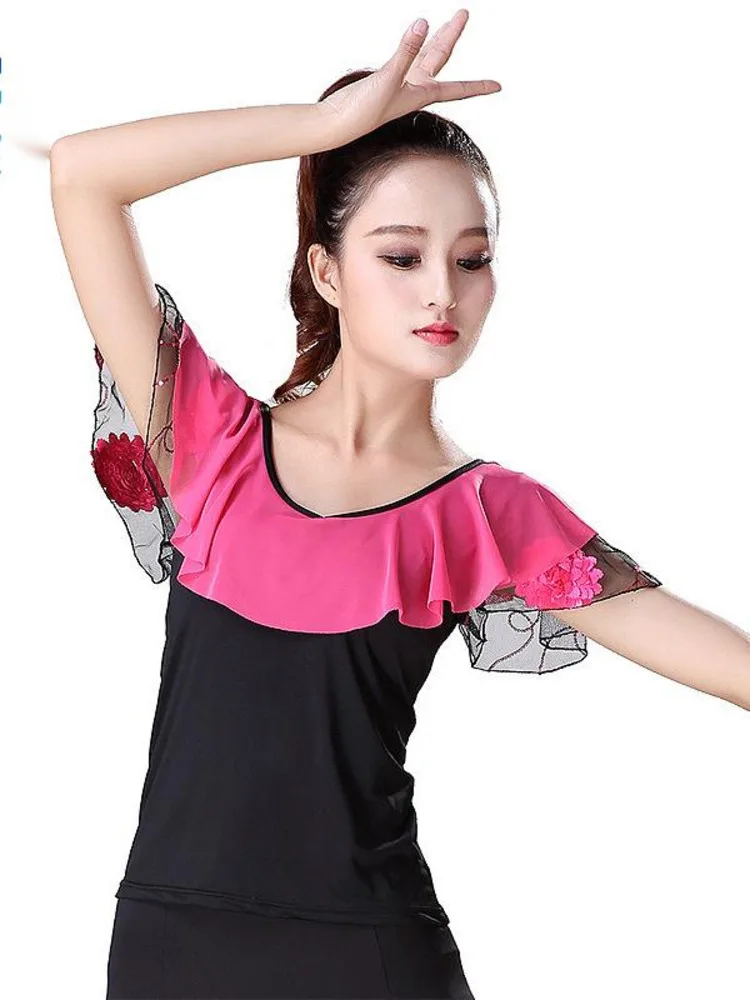 Ballroom Dance Costume Blouses Ladies Modern Standard Tops Latin Flamenco Tango Waltz Latin Salsa Dancewear Tops