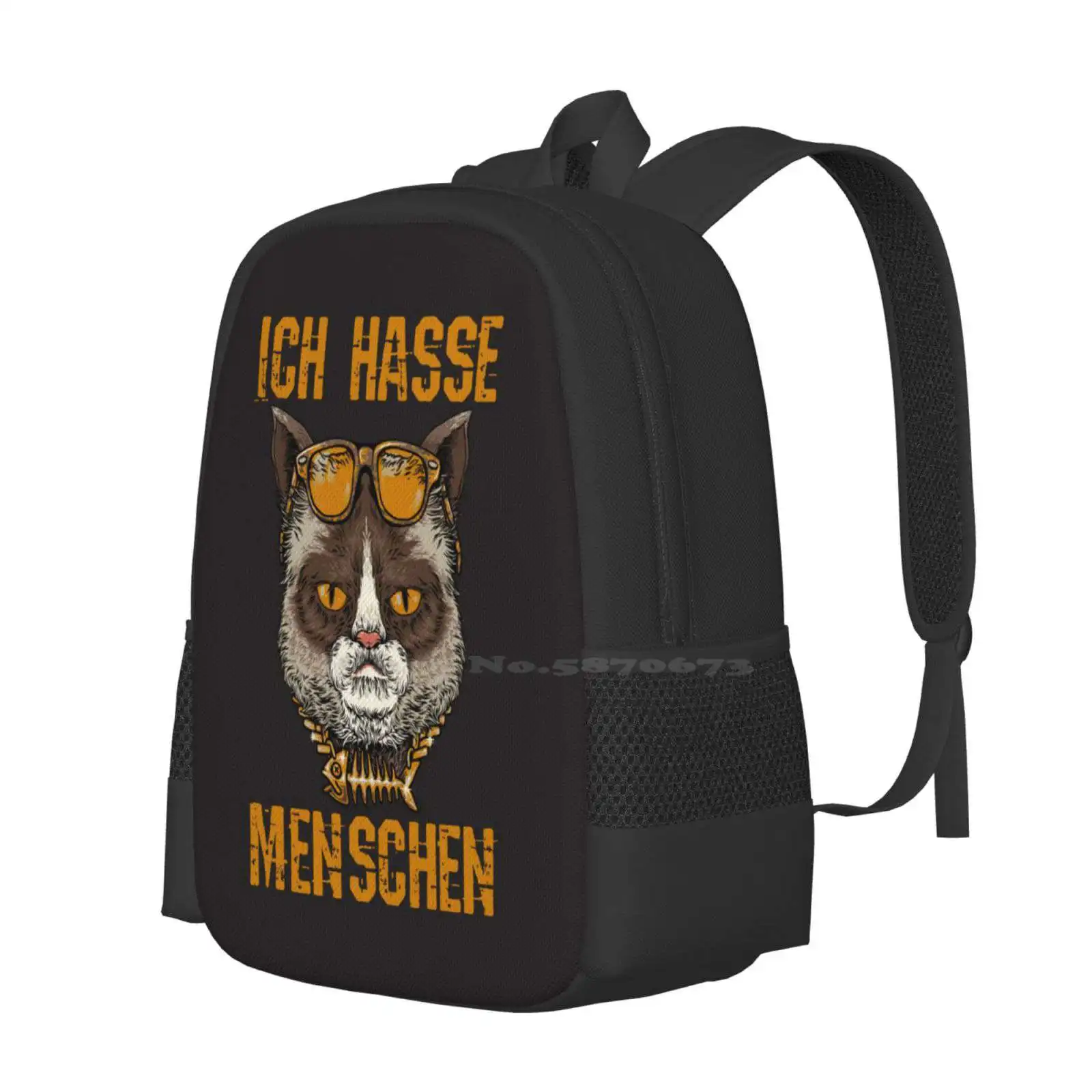 Ich Hasse Menschen Hot Sale Schoolbag Backpack Fashion Bags Ich Hasse Menschen Katze Hasst Menschen Mad Katze Katze Hasse