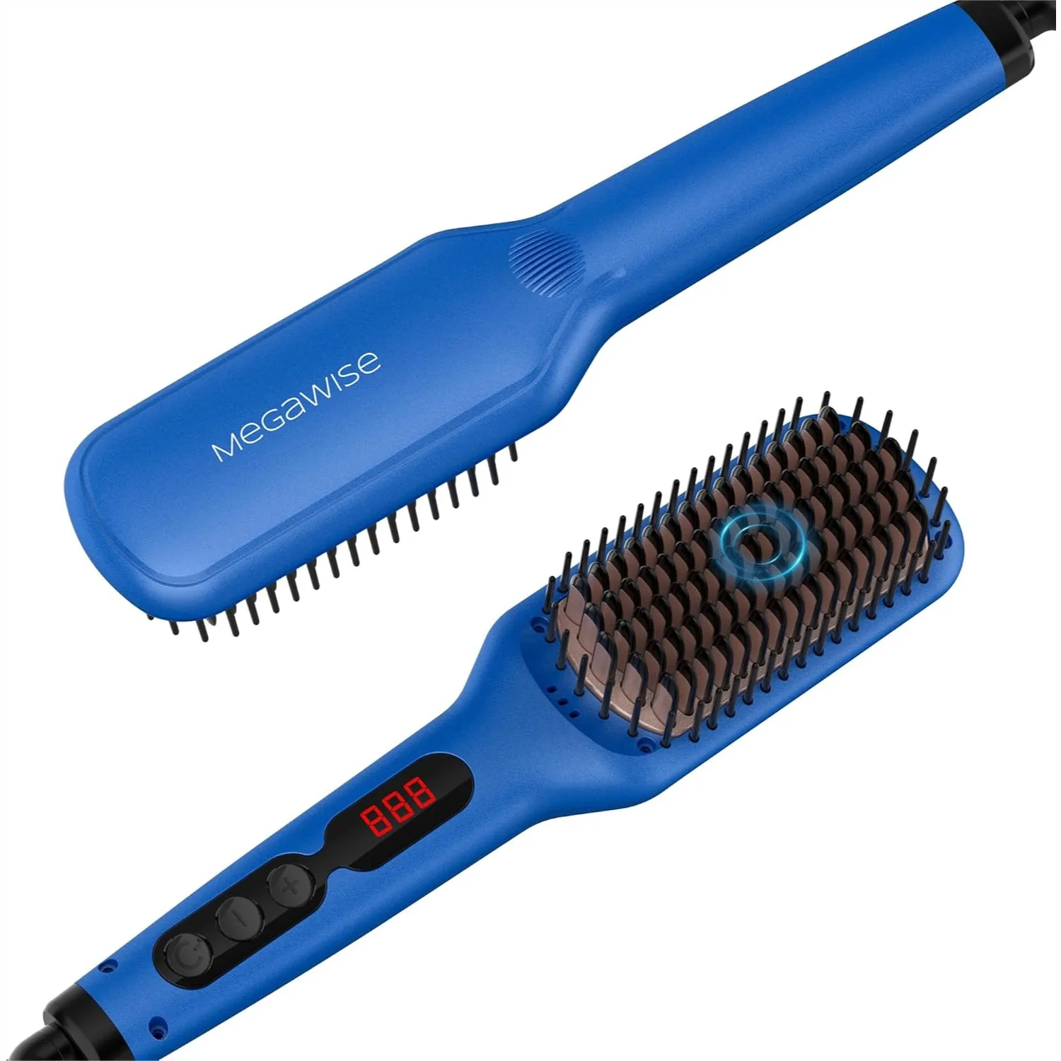 Ceramic Ionic Hair Straightener Brush, MCH Fast 20s Heating, Auto-Off Safety, Anti-Scald, Dual Voltage, Rotatable Cord