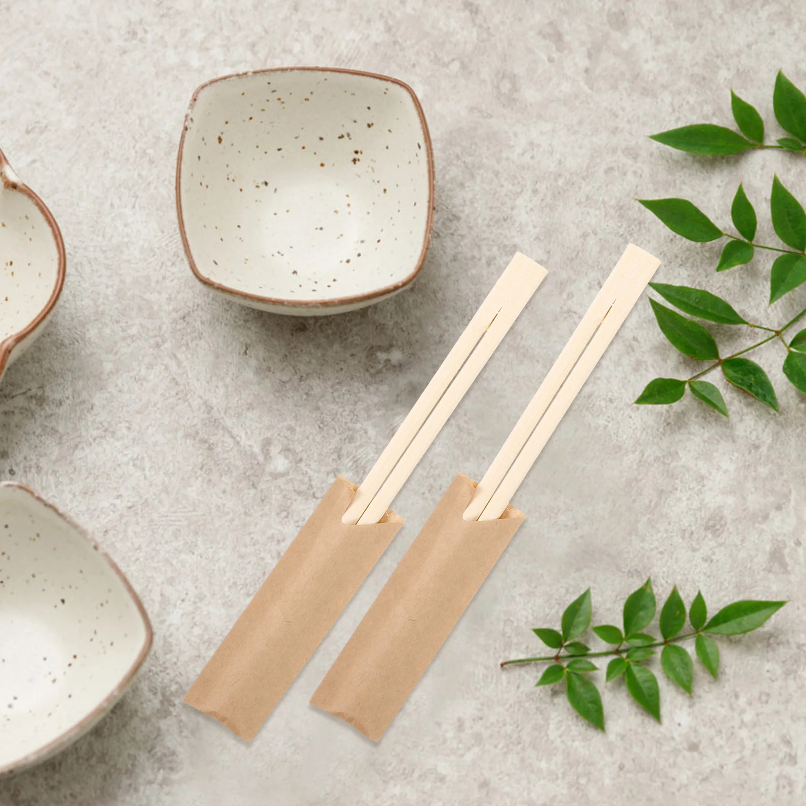 

200Pcs Kraft Paper Chopstick Sleeves 15Cm Waterproof Oil Resistant for Restaurants Disposable Utensil Covers Japanese Tableware