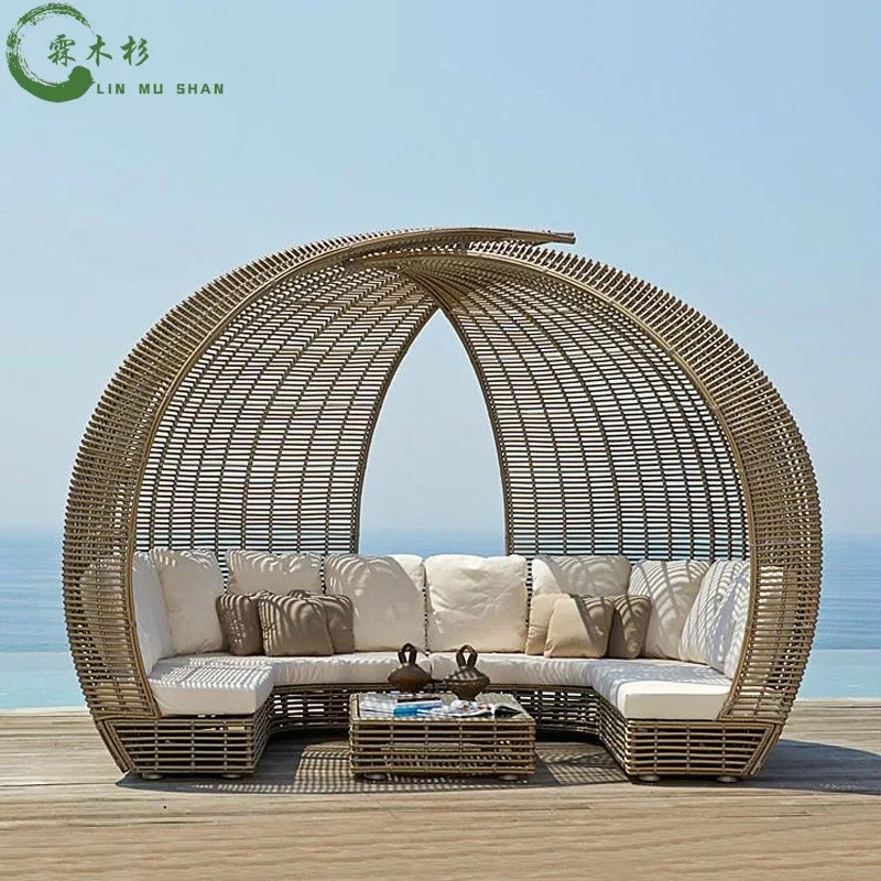 Outdoor bed cane sofa resort creative Internet celebrity nest cane chair