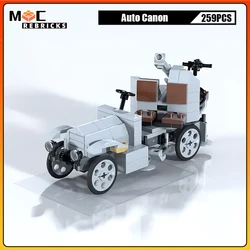 MOC Building Blocks WW1 French Self Propelled Artillery Truck High-tech Military Weapon Creative Assembly Model Kid‘s DIY Toys