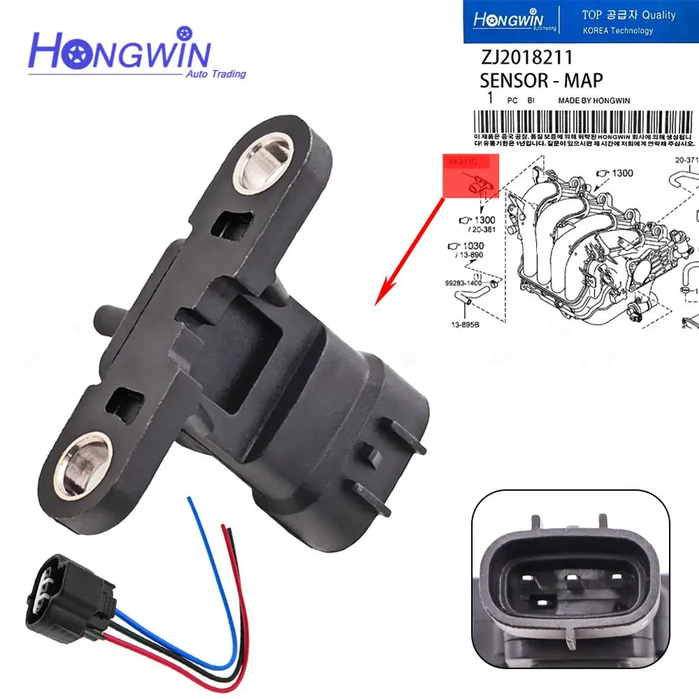 

Intake Manifold Air Absolute Pressure Sensor MAP Sensor ZJ2018211 For Mazda 2 2011-14 SU14095 SEB7023 5S12681 K42387520