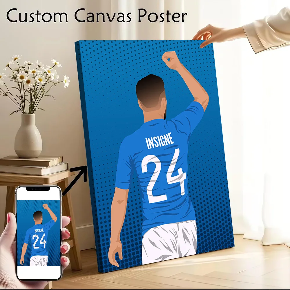 Lorenzo Insigne – affiche sur toile, impression personnalisée, peinture moderne, cadeau parfait pour la décoration de la maison, décoration de salon