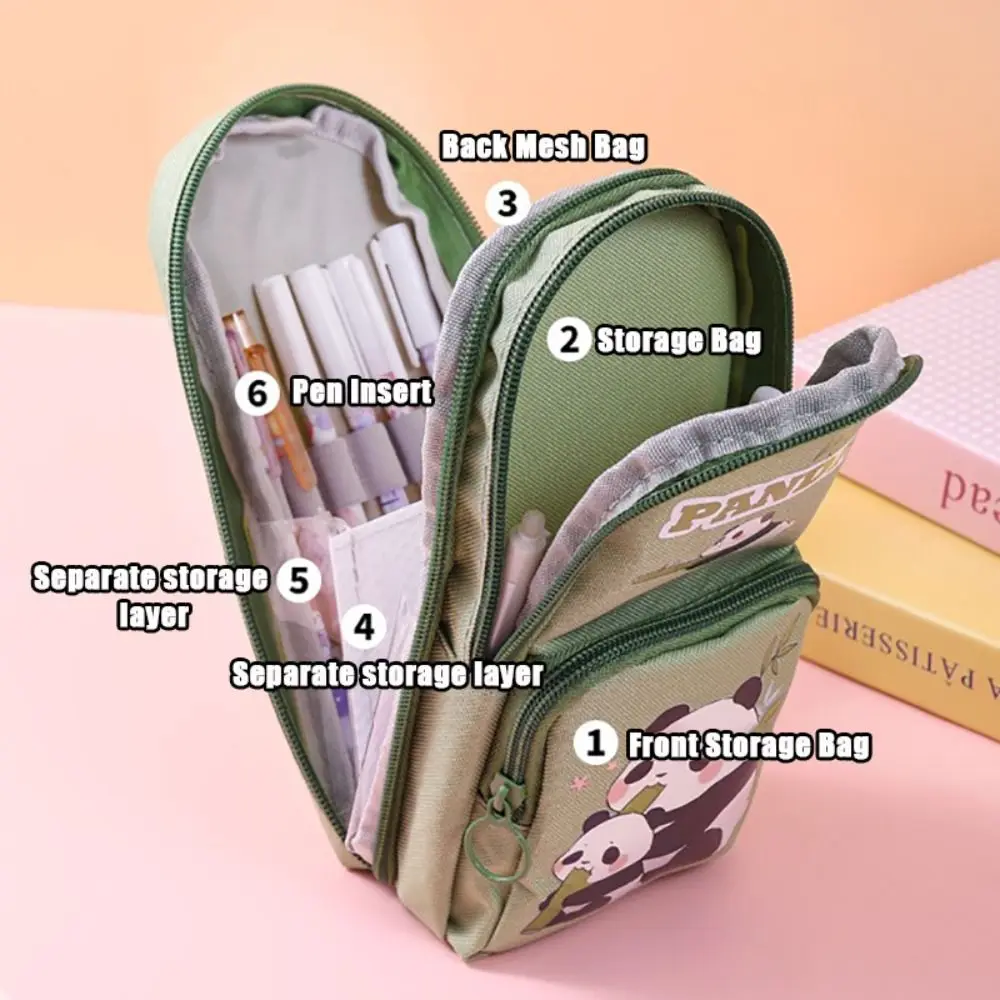 Portable Capybara/Panda/Astronaut Pen Bag Schoolbag Shaped Back To School Gift Pencil Case Large Capacity Pen Box Student