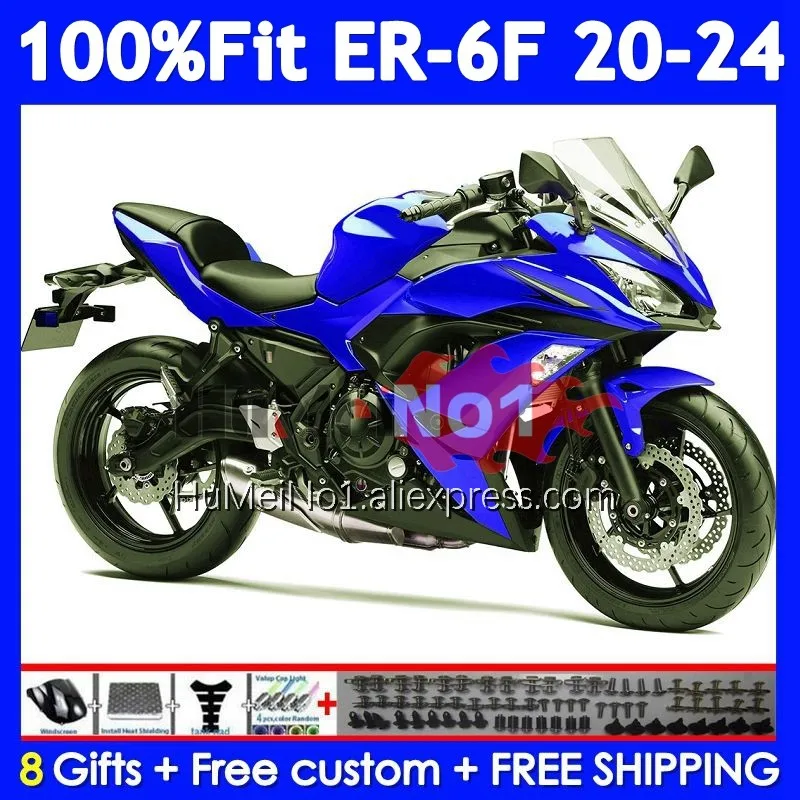 Injection Body For KAWASAKI NINJA 650R ER6 ER 6F ER6F 20 21 22 23 249No.36 ER-6F 650 R 2020 2021 2022 2023 Glossy blue Fairing