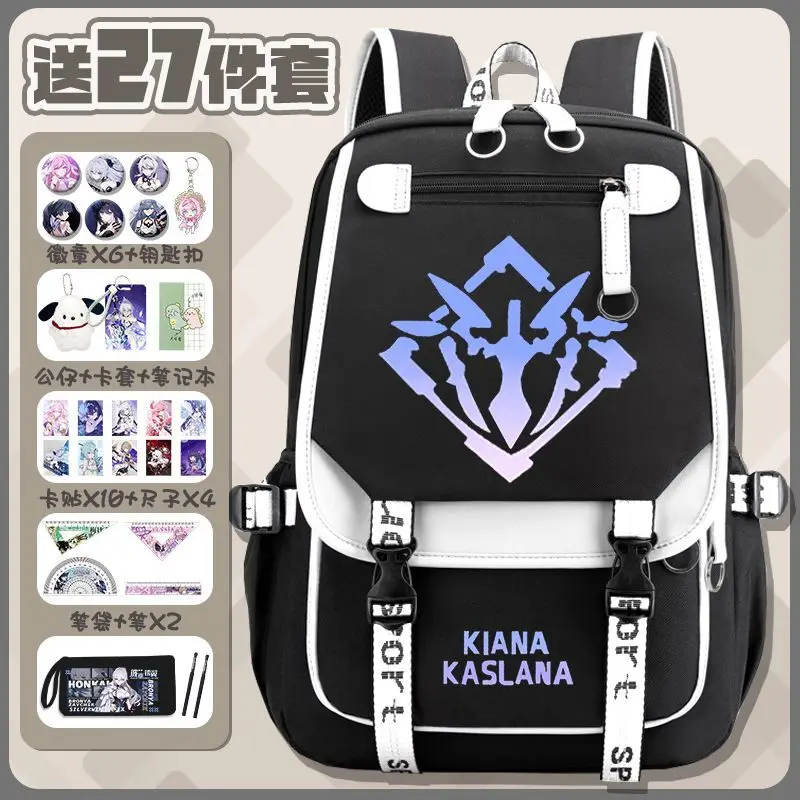 Honkai Impact 3X Collaboration Anime For Elementary School Students Grades 3-6 Large Capacity Waterproof Backpack Anime