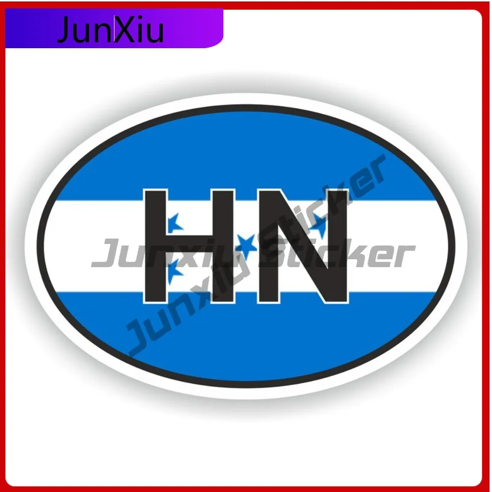 

Honduras Country Code Hn Oval Sticker With National Flag Badge Sticker Scratch Cover Decals Motorcycle Stickers Funny Decoration