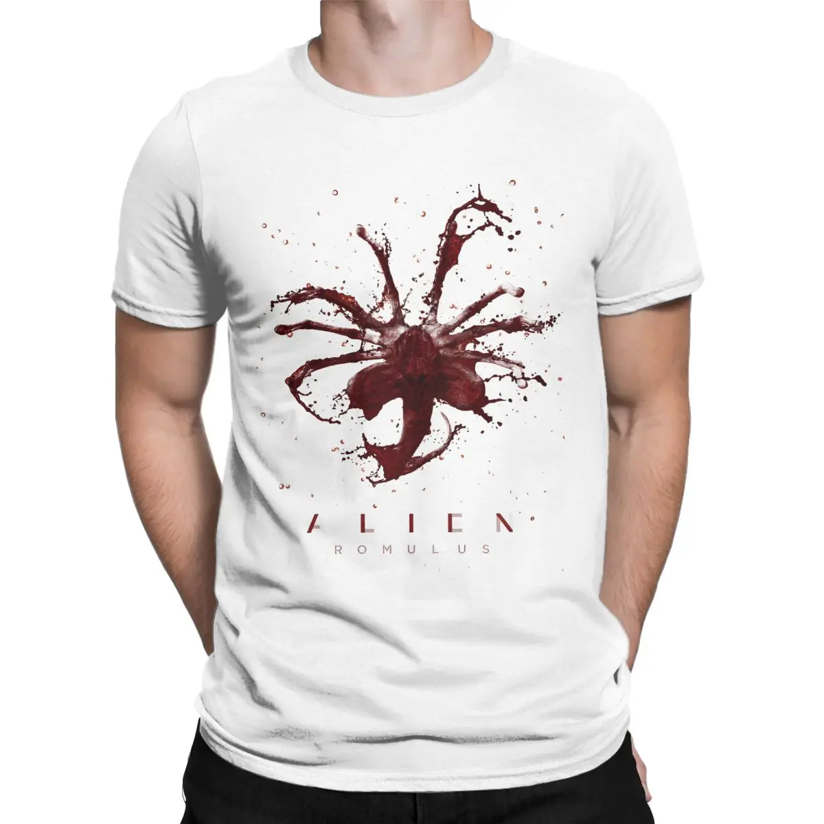 Men's Aliens Romulus Movie Horror T Shirt 2024 New Gothic Cotton merchandise Novelty Short Sleeve Crew Neck Tees Unique T-Shirts