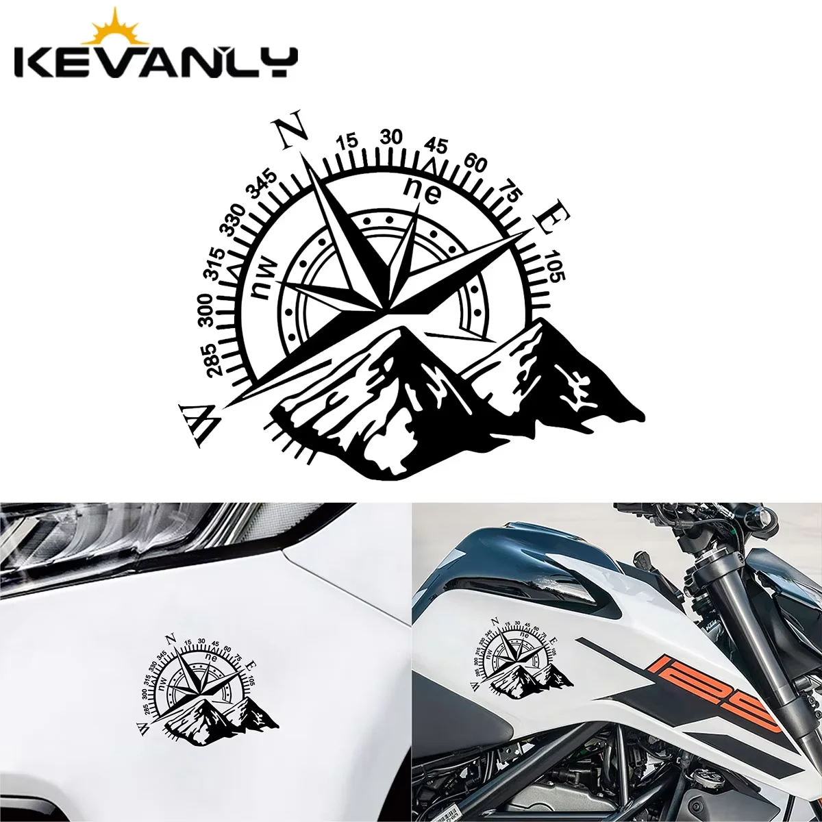 1pcs Motorcycle Sticker Decal For Truck Moto Club Body Decor Stickers Auto Decal Camper Mountain Compass Camper Car Accessories
