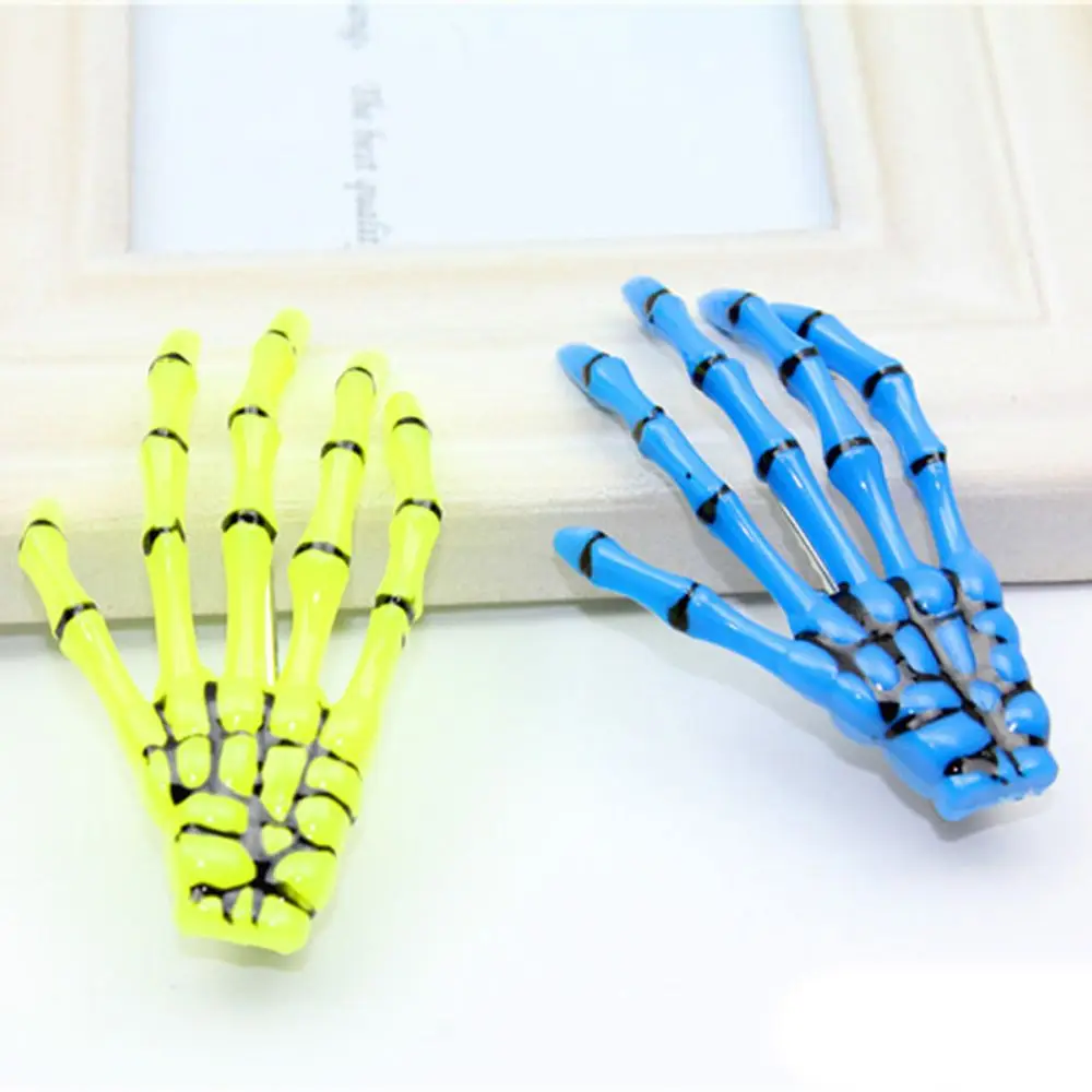 

2PCS Fashion Creative Design Hair Accessories Claw Hairpin Hand Bone Halloween Hair Clips Ghost Skeleton