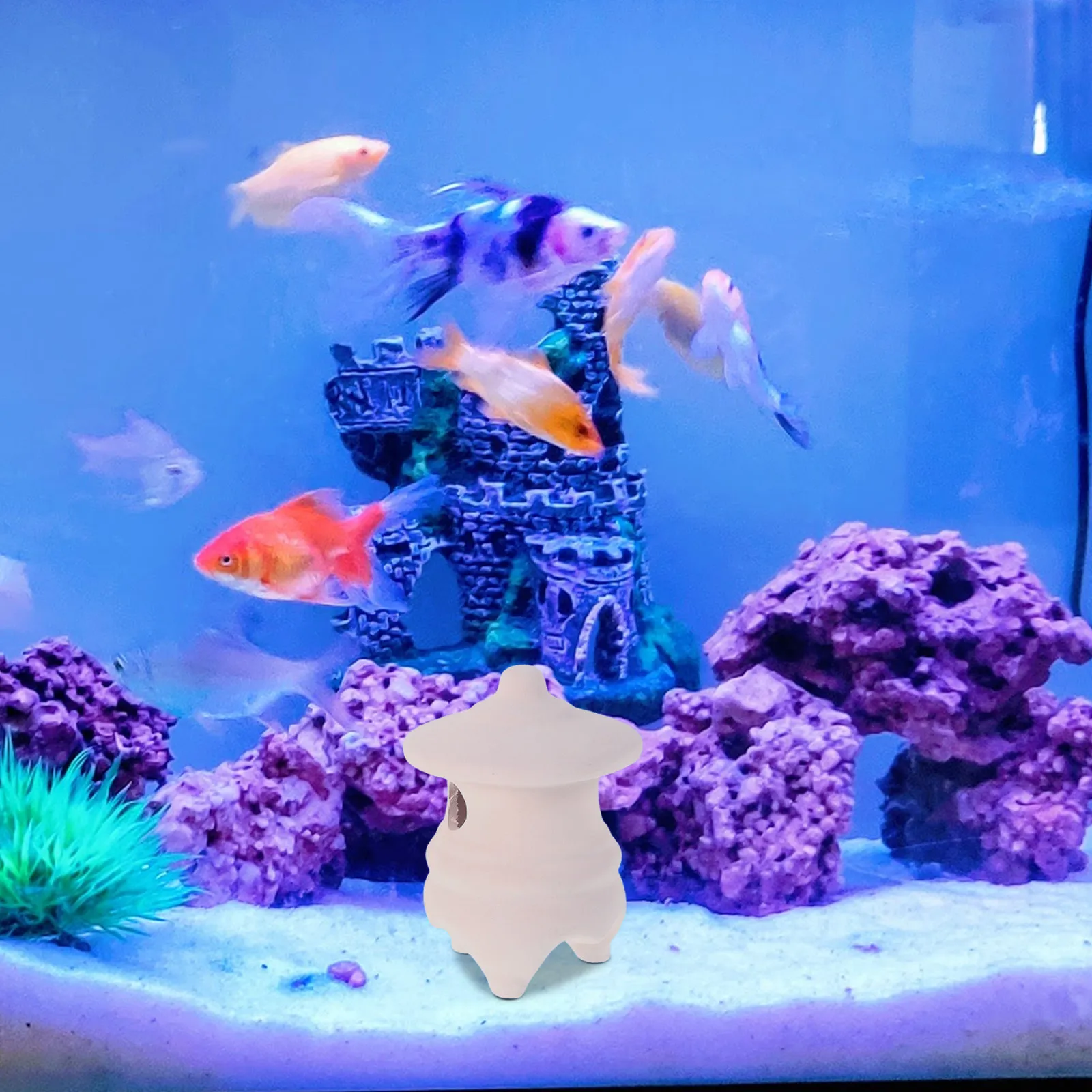 Aquarium Fish Japanese - 2 pièces Décoration d'aquarium en céramique,
