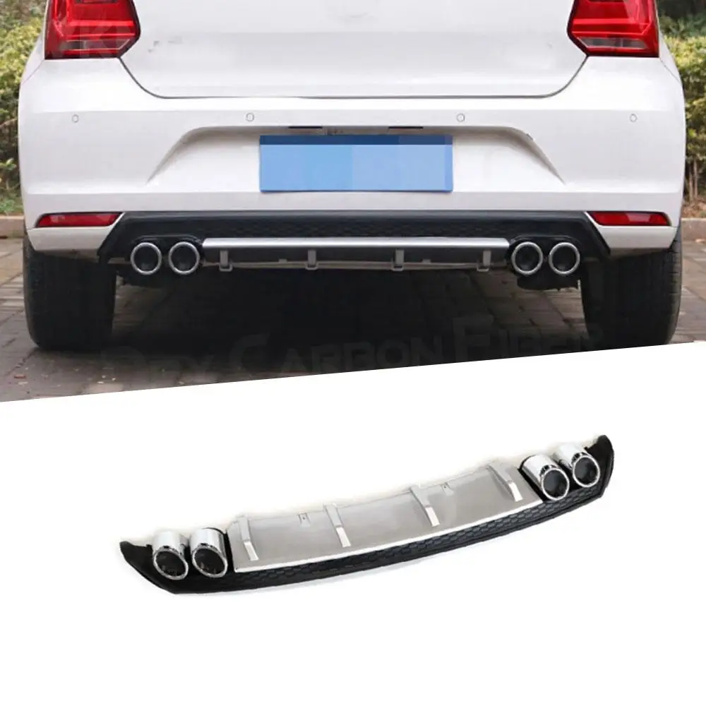 

High Quality PP Car Rear Lip diffuser Spoiler For Volkswagen VW Polo Standard 2015-2018 Not for GTI Rear Bumper Guard