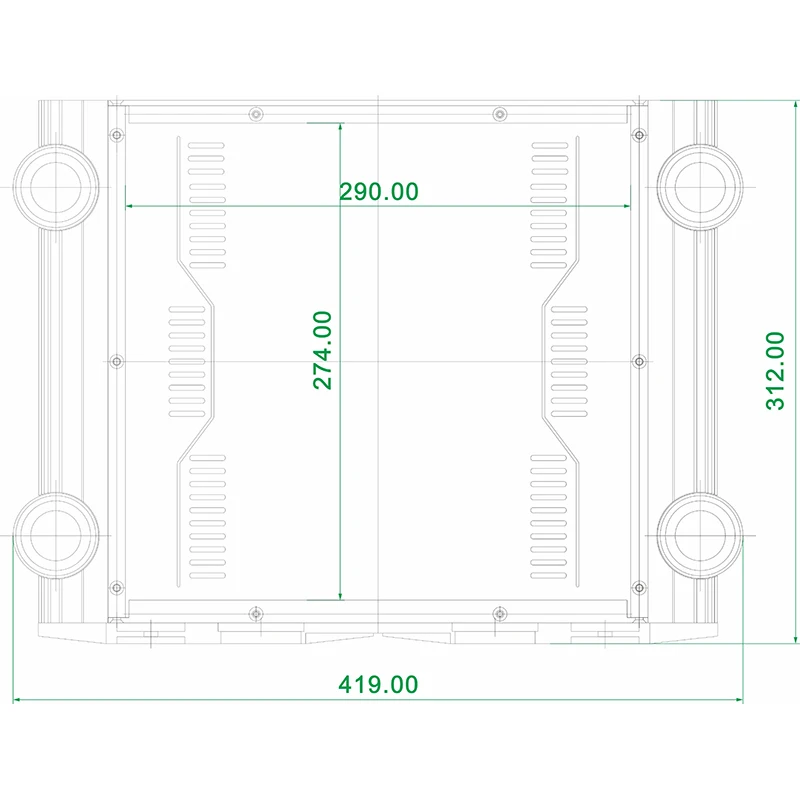 All-Aluminum Amplificador de Potência Chassis, DIY Box, Design personalizado, Chassis, Vacuum Tube, 419*100*312mm, ES9039