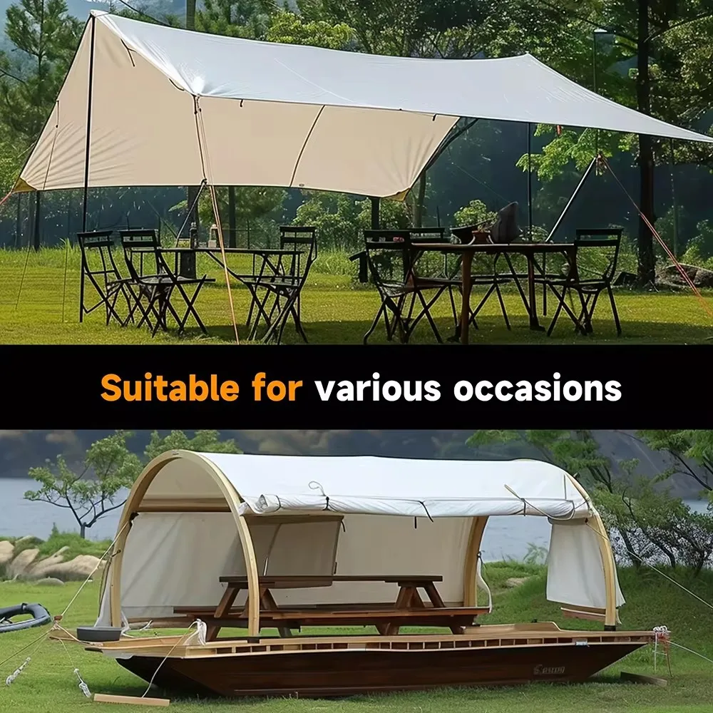 Waterproof Tarpaulin 2x2m 3 3*3 3x4 5m Outdoor Sunshade White Tarp Awning Uv Blocking Tent Camp Rain Cover Sun Shade Sail Canopy