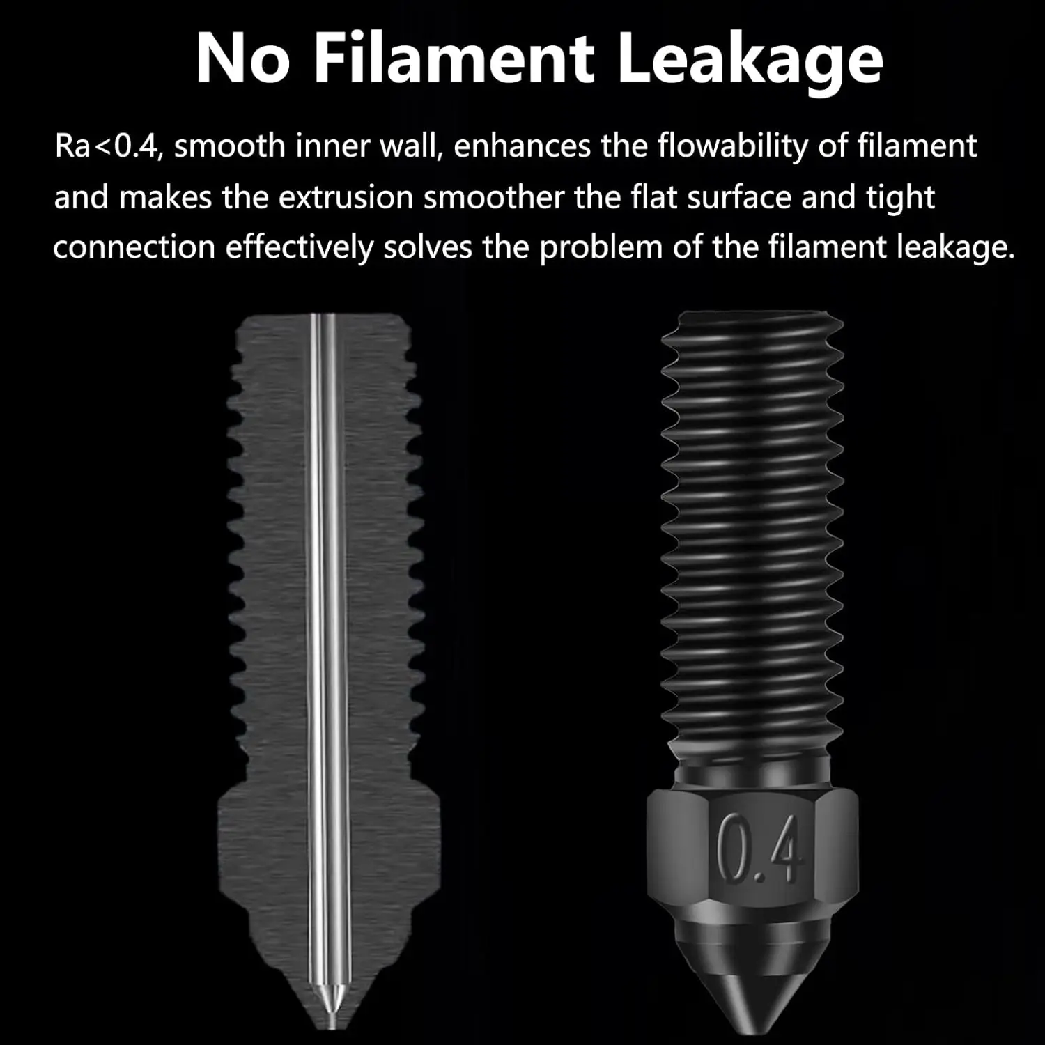 Creality Ender 3 V3 KE Extruderdüse, 4 Stück, 0,4 mm, Düsensatz aus gehärtetem Stahl, Hochgeschwindigkeitsdruck und hoher Durchfluss für K1/K1 Max/CR-M4 – Detail 5
