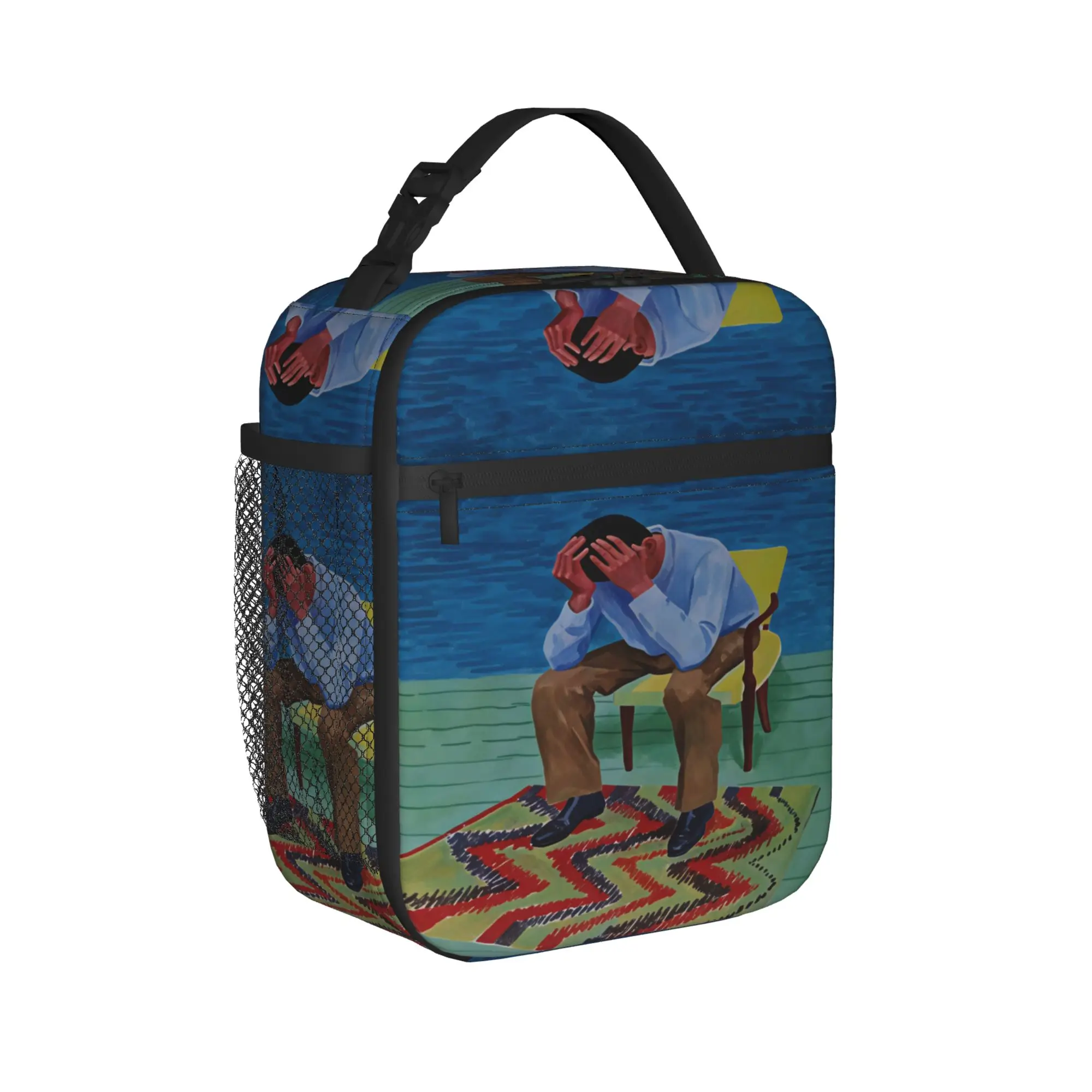 David Hockney Poster Lunch Bag  Casual Lunch Box Office Portable Zipper Thermal Tote Handbags For Men Oxford Graphic Cooler Bag