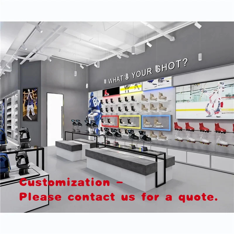 

custom.Latest Fashion Customized Professional Hockey Jersey Product Retail Store Interior Design Idea Hockey Stick Display