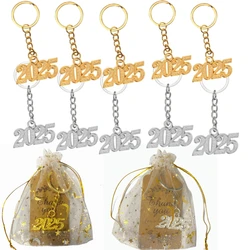 10 Sets 2025 Happy New Year Keychains, Year Charm Pendants for New Year’s Eve Party Gifts