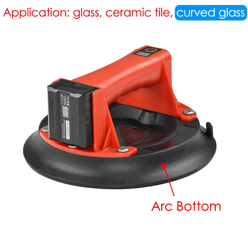 8 Inch Electric Vacuum Suction Cup Lifter 200KG Load Capacity Heavy-Duty Lifting Tool for Curved Glass Ceramic Tile Suckers