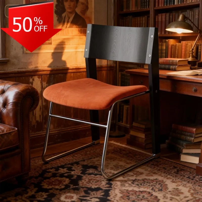 Mid Century Dining Chair Modern Wooden Seat High Back Comfortable Small Space Cafe  Vanity Stool Nordic Furniture Chaise