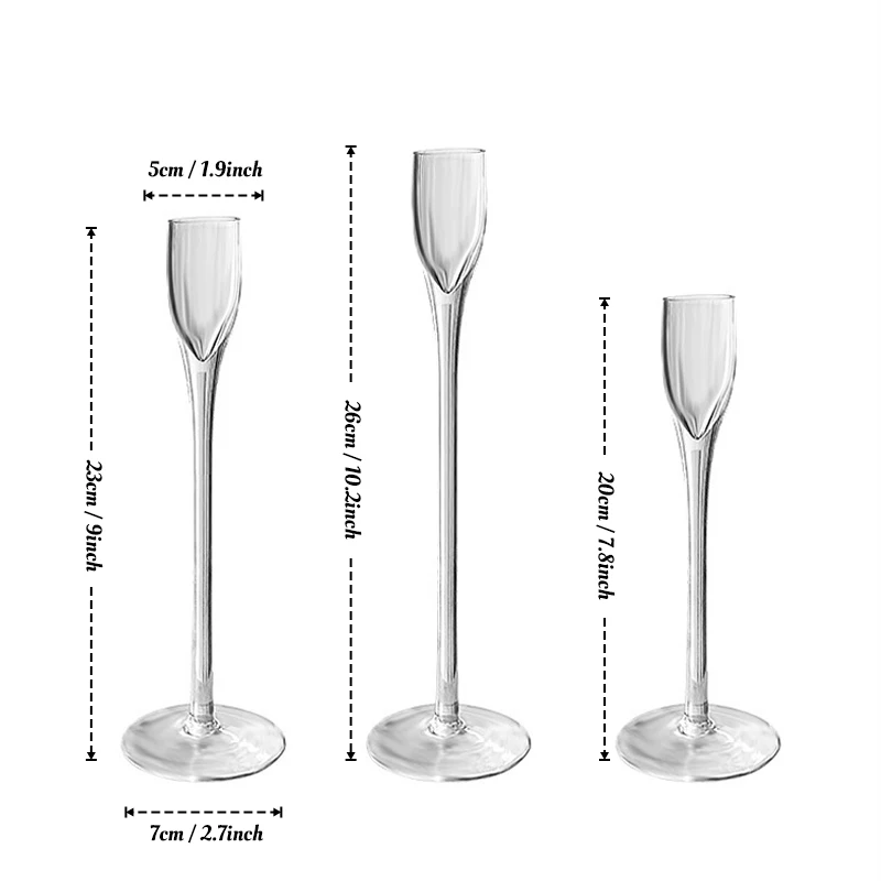 3 stks/set Glazen Kandelaars Kandelaar voor Bruiloft Tafel Center Stander Elegante Centerpieces Thuis Bruiloft Decor Accessoires